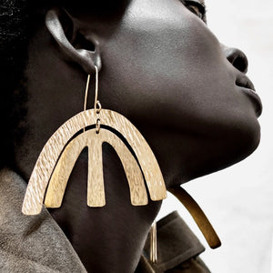 Dhamani Adele Statement Brass Earrings